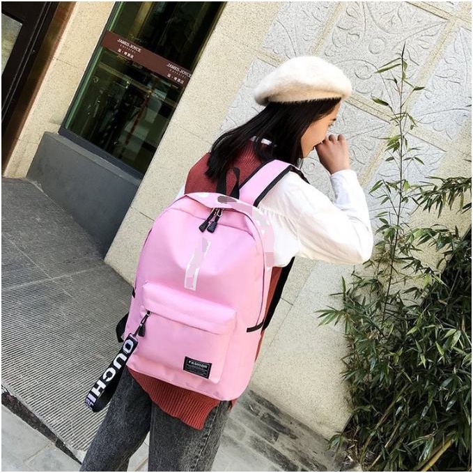 korean backpack pink