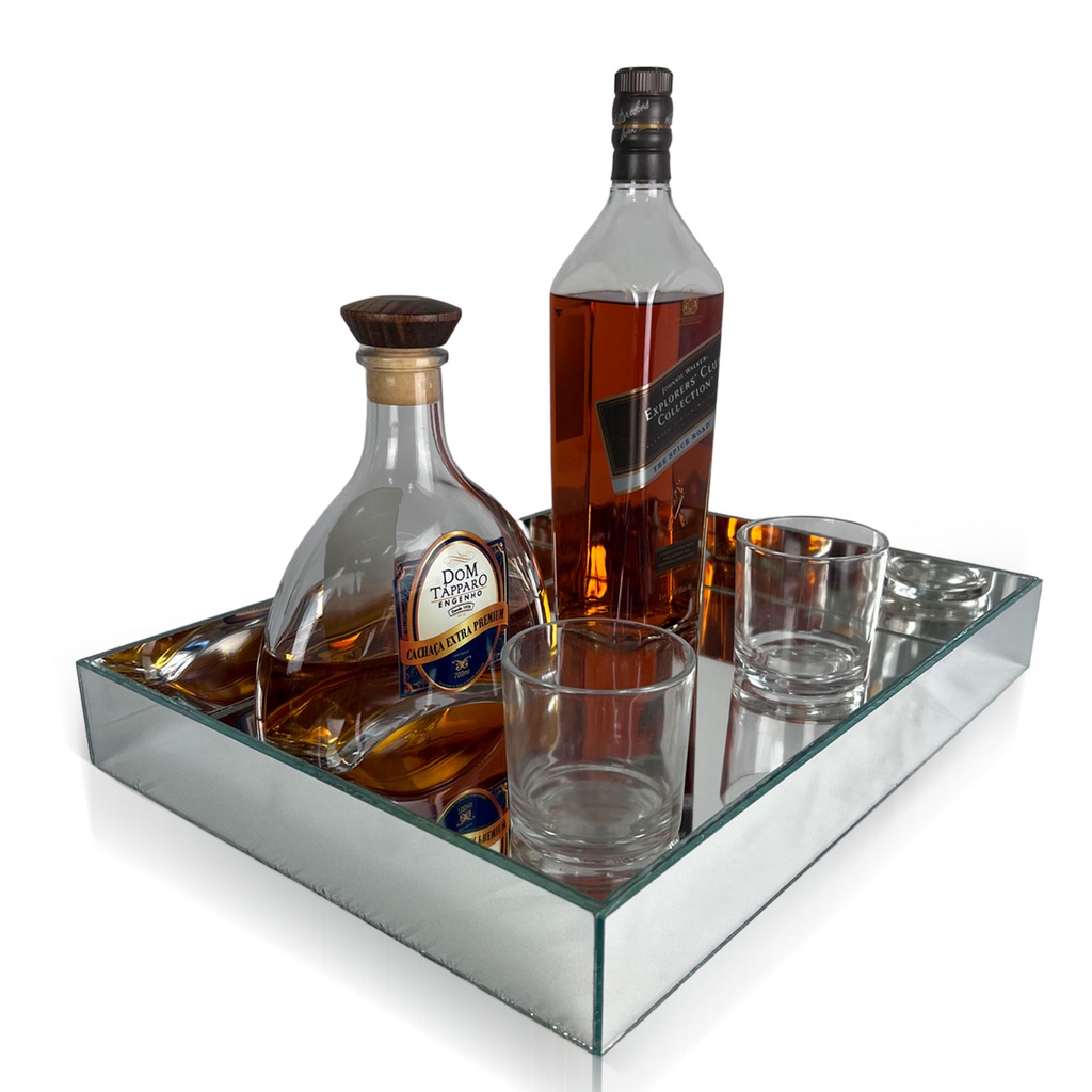 Bandeja Espelhada De Mesa Para Sala Jantar 30x40 Promoção - Home & Living
