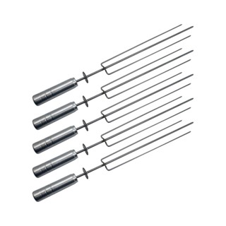 Kit 5 Espetos Tridente Inox Para Churrasco Grill em Oferta na Shopee