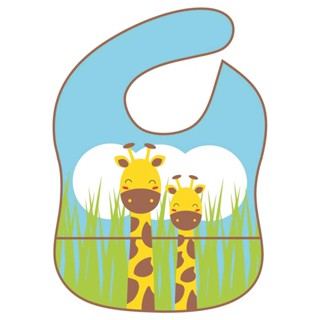 Babador Impermeável Com Bolso Família Girafa - Giro Baby