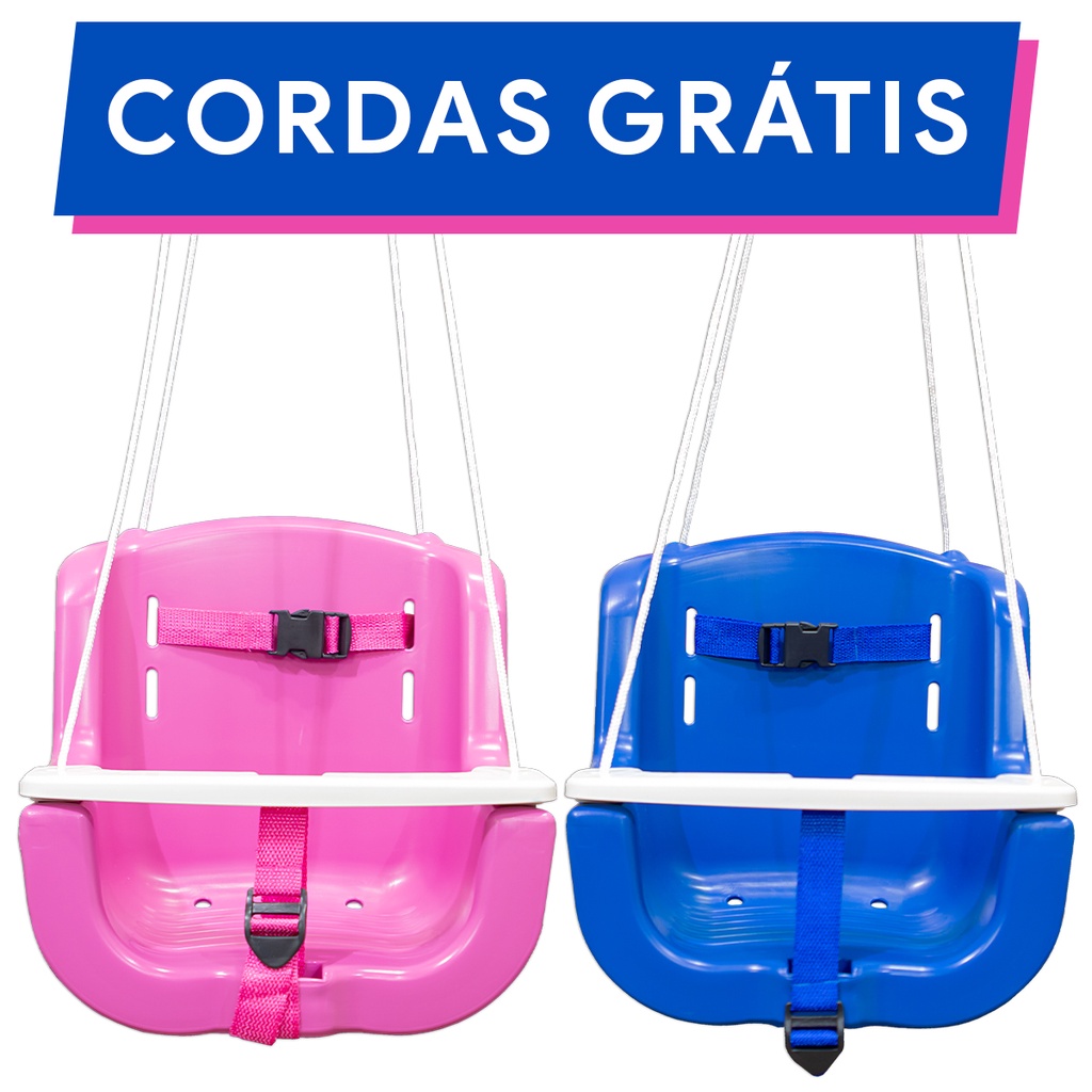 Balanço Plastico Infantil para Bebes Criança Cadeirinha Menino Menina Azul Rosa Preto em Oferta na Shopee
