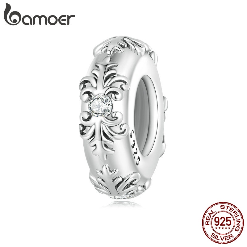 Bamoer Pingente 925 Prata Básico Silicone Espaçador Grânulo Moda DIY Acessórios Para Pulseira em Oferta na Shopee
