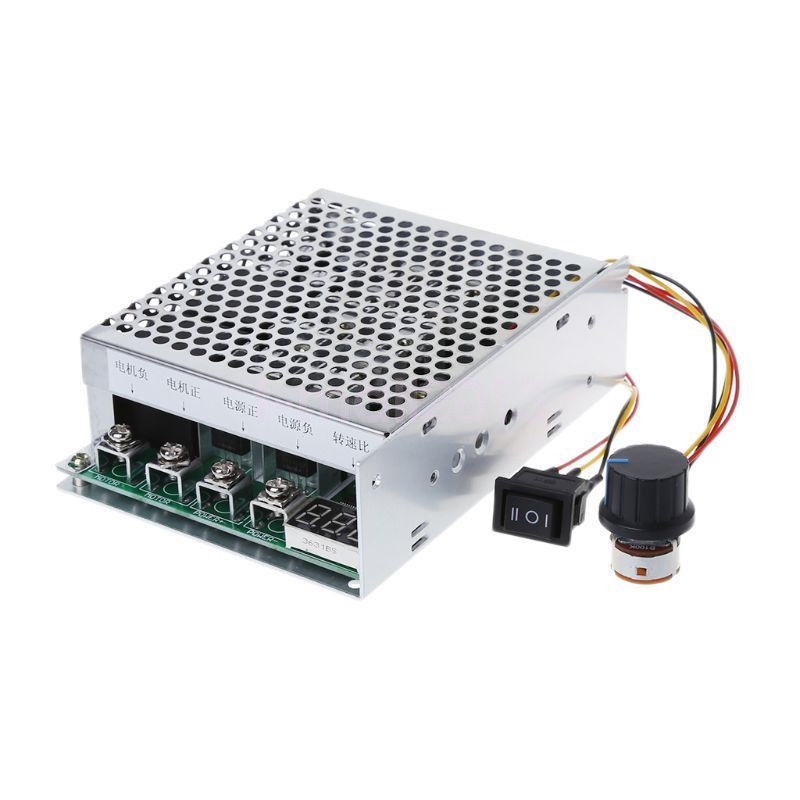 Controlador de velocidade de motor reversível, 100a, 5000w, alta qualidade, controle pwm, início macio, rotação frontal/reversa, relé duplo