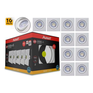 Kit 10 Spot 5w Led Direcionável Embutir Gesso Teto