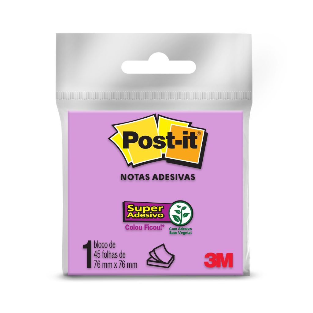Bloco Post-It 654 76x76mm 45 Folhas Roxo | Shopee Brasil