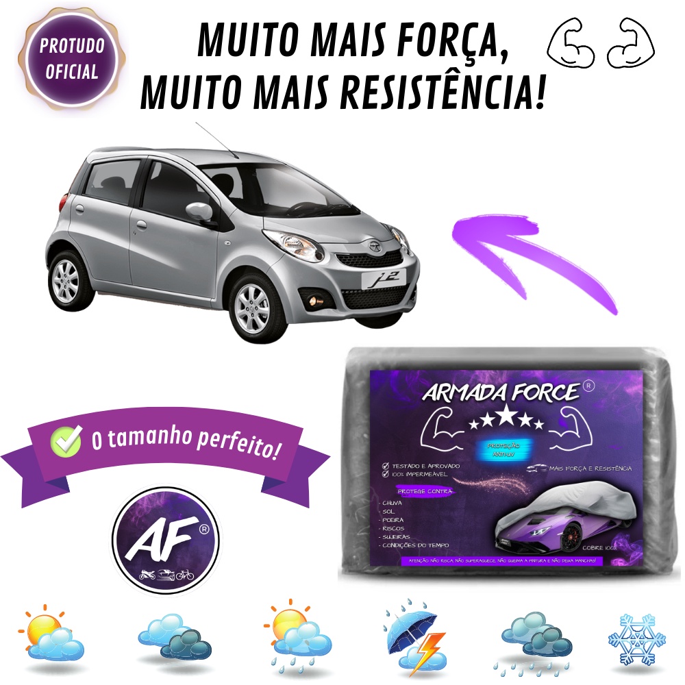 Capa Cobrir Jac J2 ARMADA FORCE Impermeável 100% Sem Forro Protege Sol Chuva Poeira Proteção Anti-UV