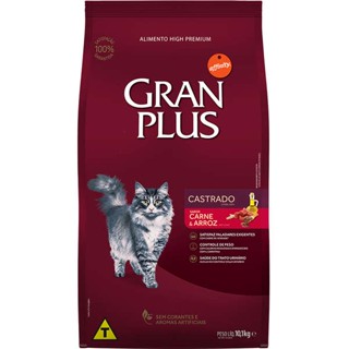 Ração GranPlus para Gatos Castrados Carne e Arroz  10,1kg
