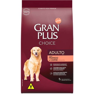 Ração GranPlus Choice Frango e Carne para Cães Adultos 10,1kg