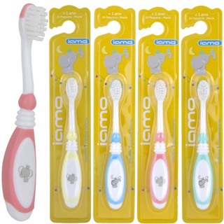 Kit 4 ou 6 Escovas de Dente Infantil Macia Dental Acima de 1 Ano Cabo Emborrachado em Oferta na Shopee