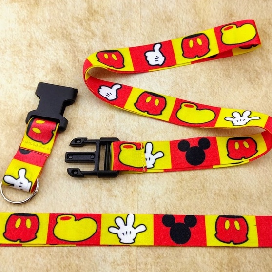 Cordão Mickey Quadro chaveiro Tirante de Pescoço com Engate Rápido