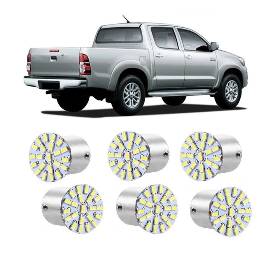 Kit 6 Lampadas LED Lanterna Traseira Hilux 2005 2006 2007 2008 2009 2010 2011 2012 2013 2014 2015