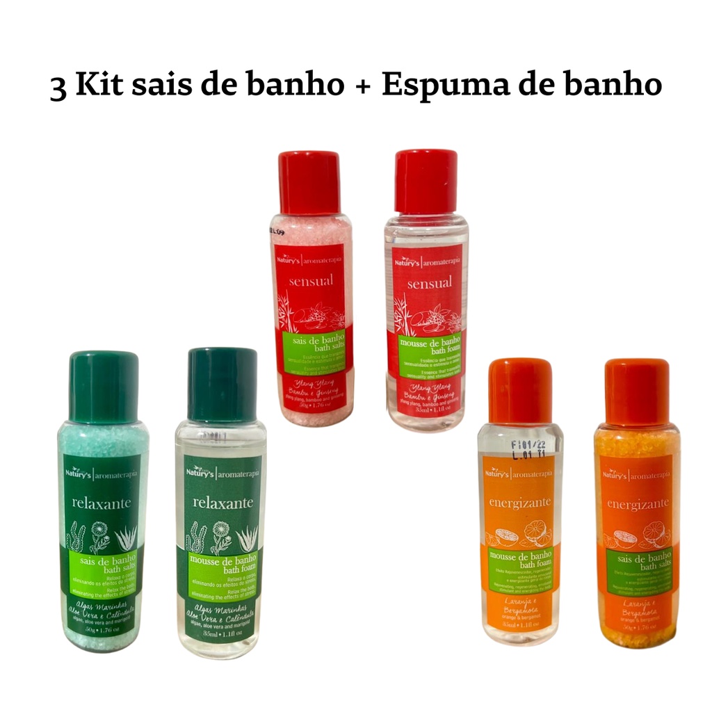 Kit Hidromassagem 3 fragâncias- sais de banho e espuma de banho banheira hidro hotel spa em Oferta na Shopee