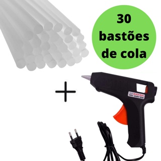 Pistola De Cola Quente 10w Bivolt Com 30 Bastões De Cola Revolver (110v e 220v) Profissional em Oferta na Shopee