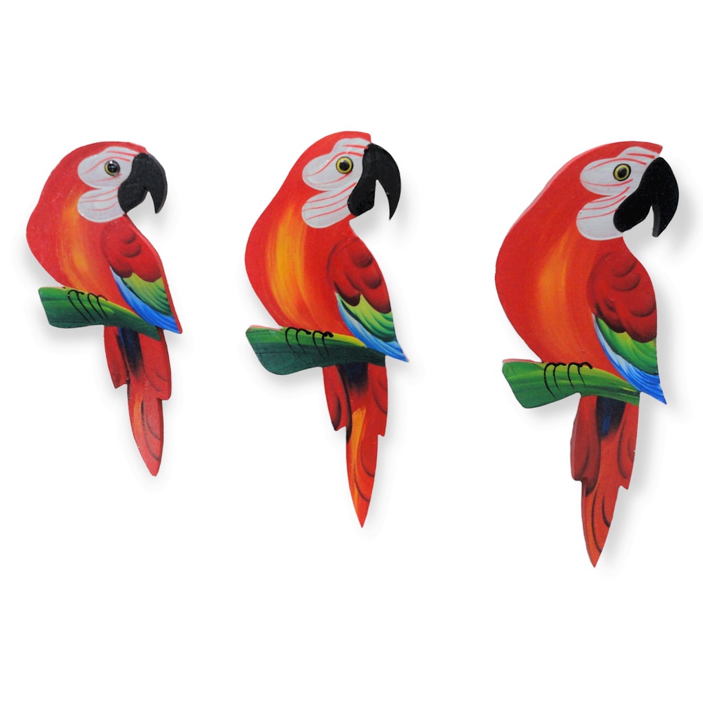 Trio De Arara P Decorativo De Parede Mdf Kit Decoração Casa Jardim em Oferta na Shopee