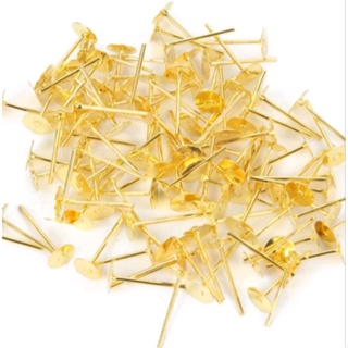 Base Para Brincos Colagem 4mm -Dourado- 100 pçs em Oferta na Shopee