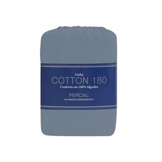 Lençol Zelo Cotton 180 com Elástico Queen - Índigo