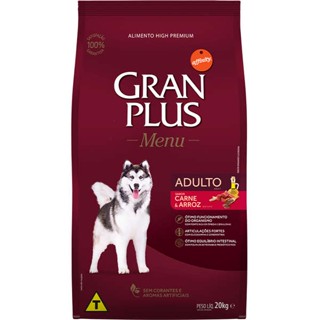 Ração GranPlus Menu Carne e Arroz para Cães Adultos 20kg