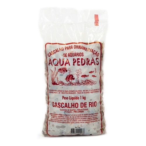 Aqua pedras cascalho de rio 1kg medio N 2