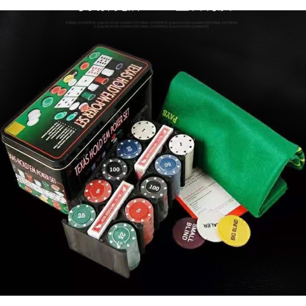 Kit Jogo De Poker 200 Fichas Numeradas, Texas Hold'em