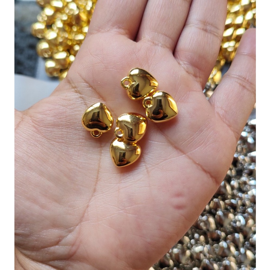 Pingente coração, pingente abs, coração, 100 unidades, promoção,