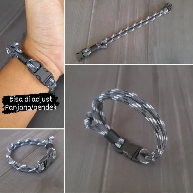 Pulseira De Corda Fivela Prusik Paracord Tridatu Masculina Feminina
