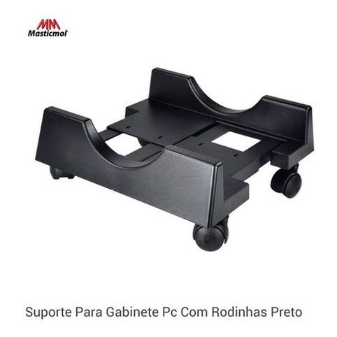 Base Carrinho Suporte Para Gabinete Cpu Ajustável Rodinhas