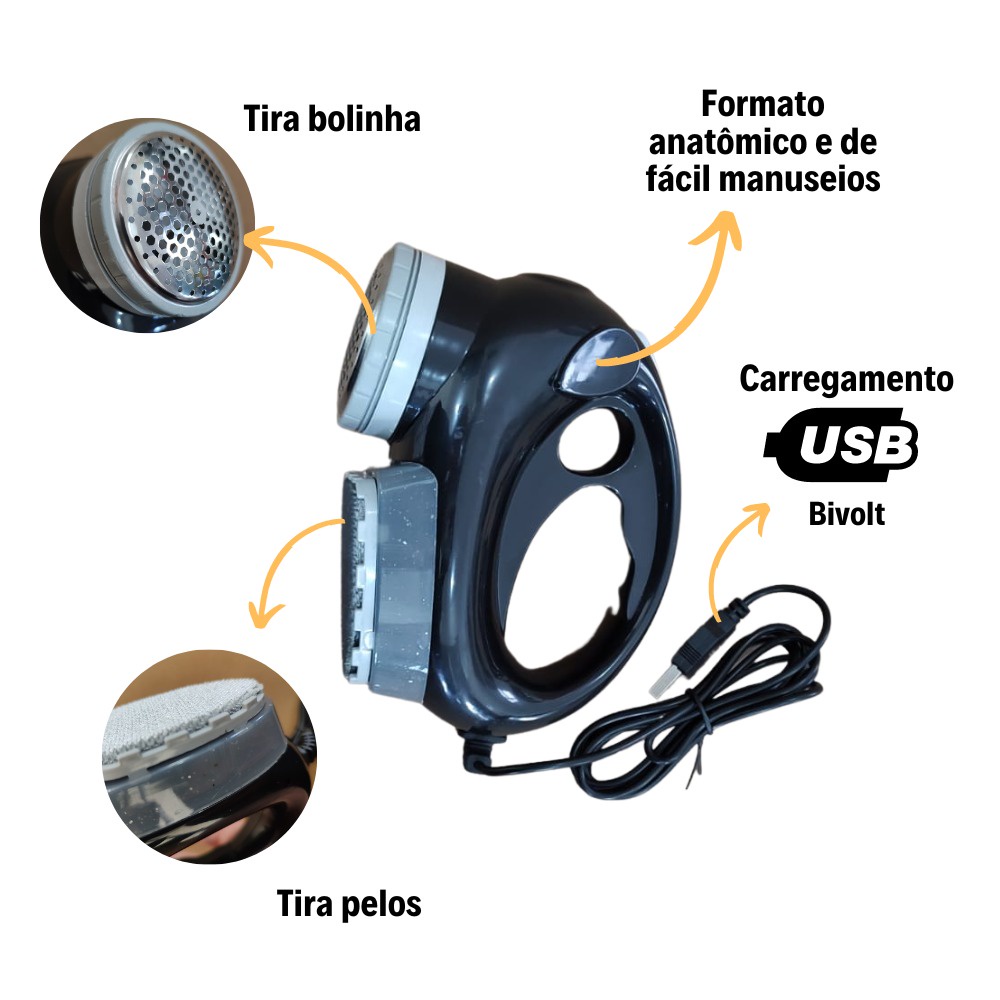 Papa Bolinhas Para Roupas Tira Pelos Elétrico USB Bivolt em Oferta na Shopee