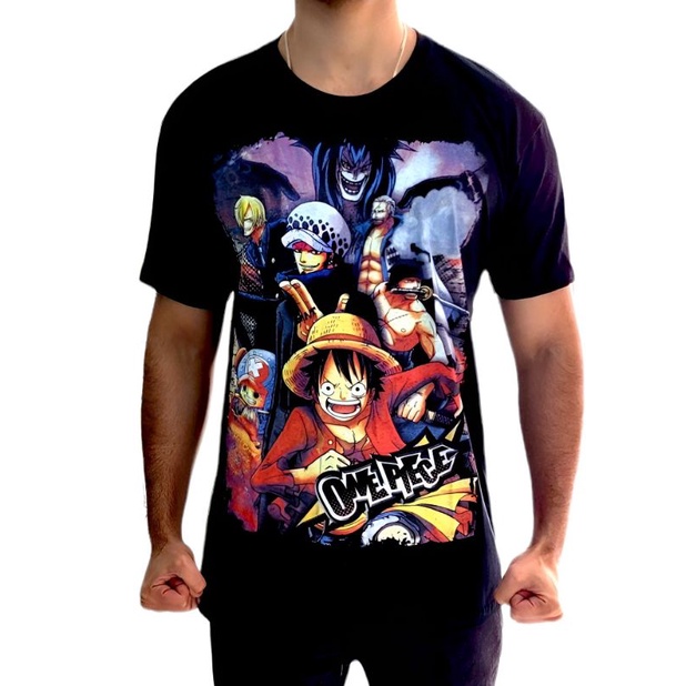 Camiseta Luffy Mugywara One Piece Camisa Rei dos Piratas em Oferta na Shopee