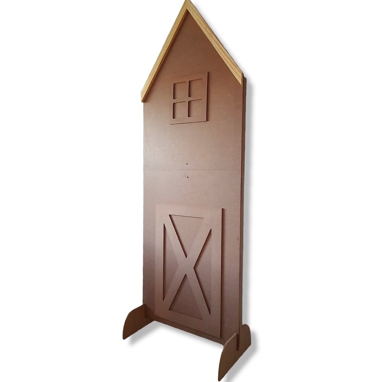 Painel Casinha Celeiro Cenário Desmontável Festa Decoração Mdf Cru em Oferta na Shopee