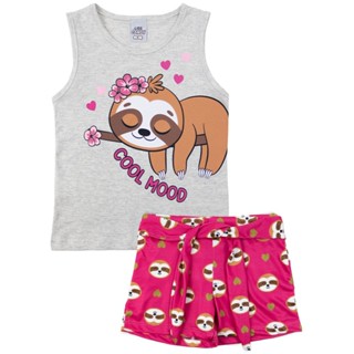 Conjunto Infantil Feminino Mood Preguiça Mescla Banana 358 - Liss Candy