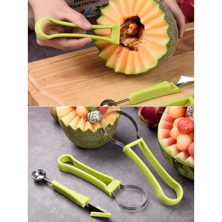 Boleador e Escultor Multiuso De Frutas e Legumes De Inox/Boleador Cortador Decorador Alimentos Faca Frutas E Legumes Utilidades Domésticas Utensílios Casa Cozinha