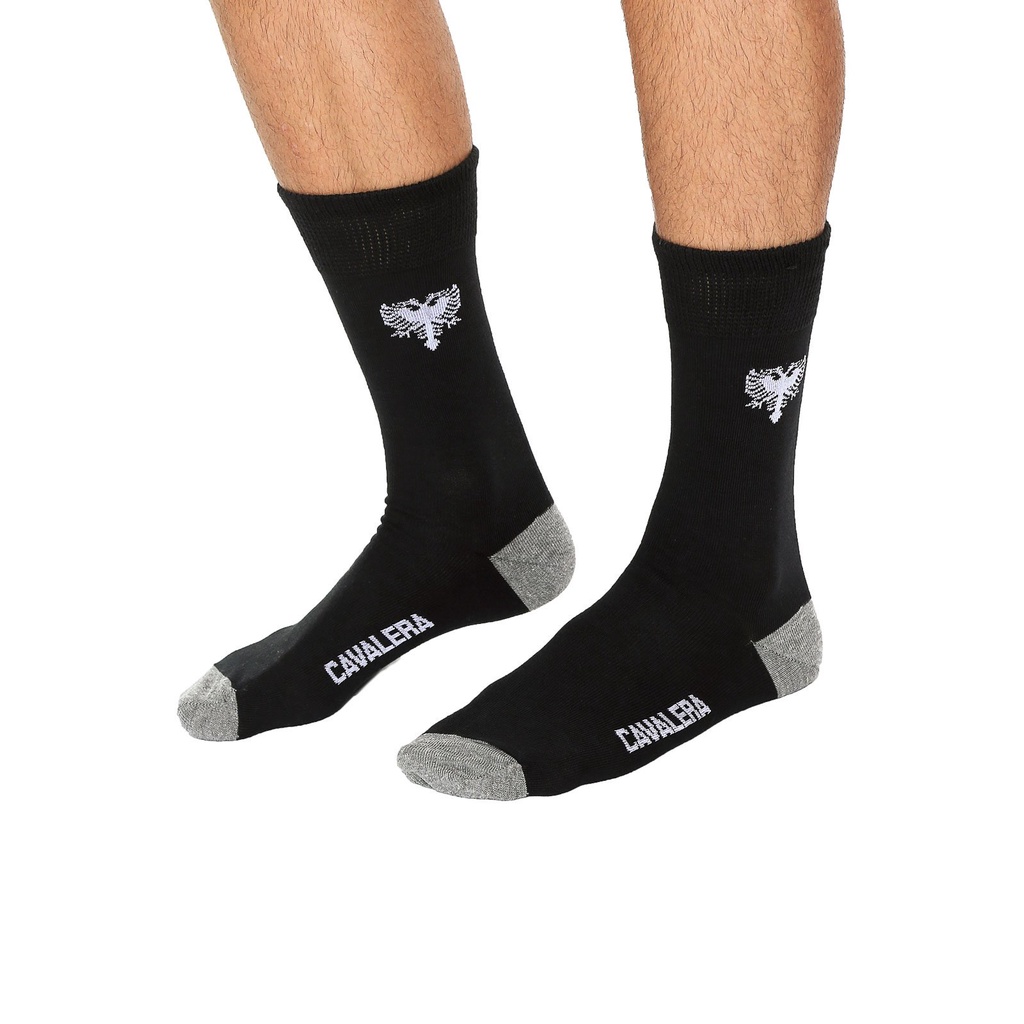 Kit 2 Pares Meia Cano Longo Cavalera Social Algodão Conforto Masculina