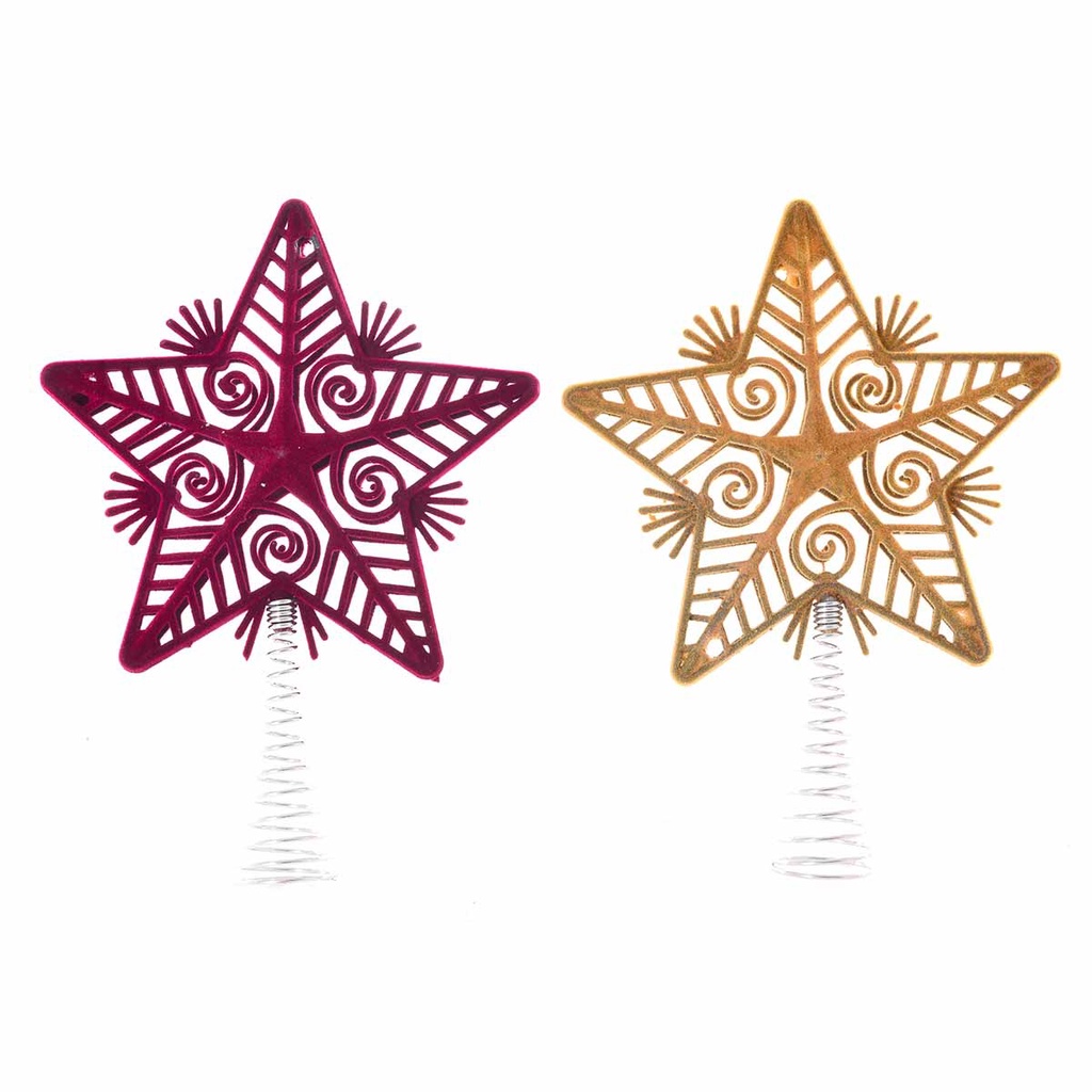 Decoração de Natal Estrela Ponteira para Árvore 15cm 1und