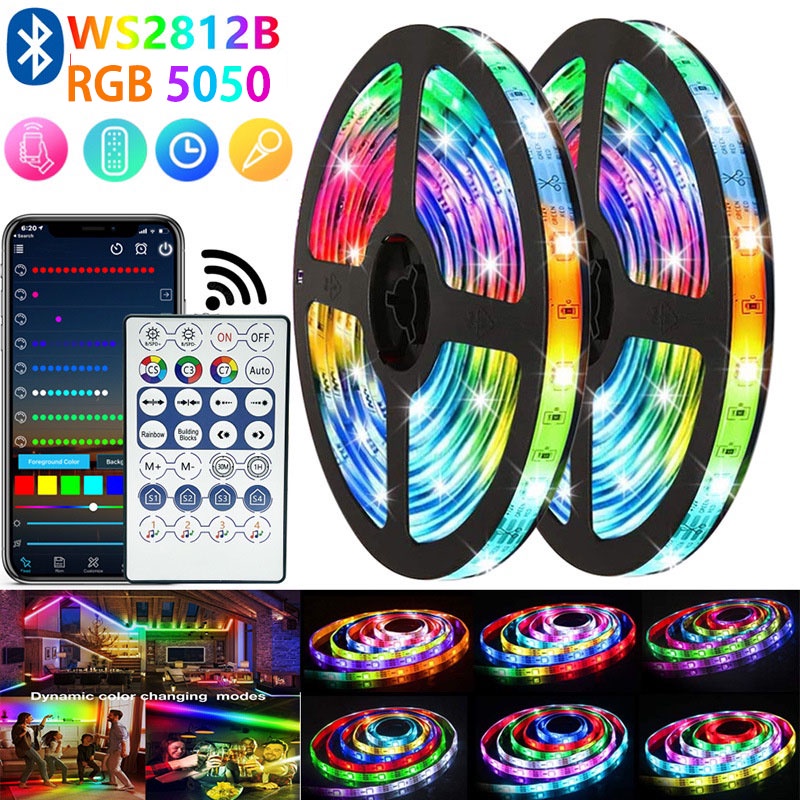 30M fita led rgb 100% Original fita led 5050 USB Bluetooth automotivo quarto fita de led com controle DC5V