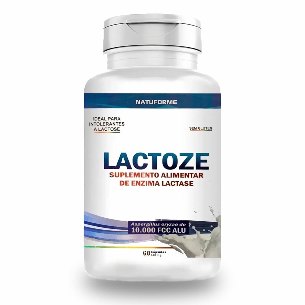 Lactoze Enzima Lactase 10.000 Fcc Alu 60 Cápsulas 500mg