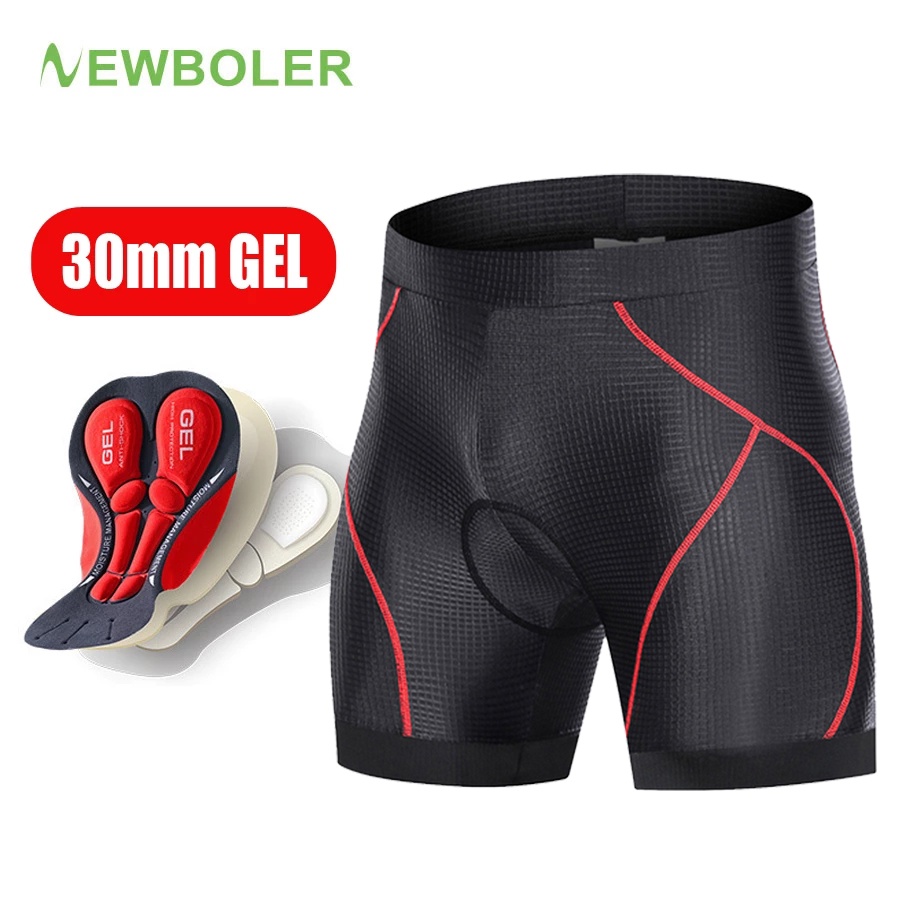 NEWBOLER Calções de ciclismo Calções de bicicleta masculinos Coolmax calças 5D GEL acolchoado respirável de secagem rápida Calções de Bicicleta cuecas em Oferta na Shopee