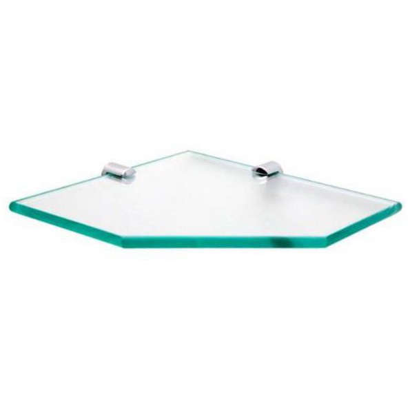 Prateleira de Canto Recortada Vidro 20X20 Cm C/ Suporte