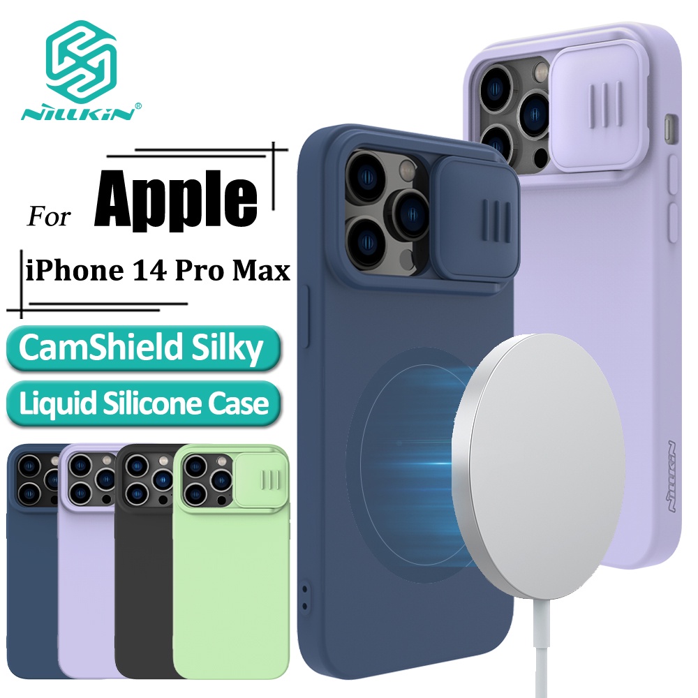 Nillkin Capa Magnética CamShield Silky Para iPhone 14 Pro Max Traseira De Silicone Líquido Anti-Impacto em Oferta na Shopee