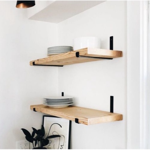 Kit 2 Prateleira Industrial Com Mão francesa de ferro invertida Nicho Decoração rustica