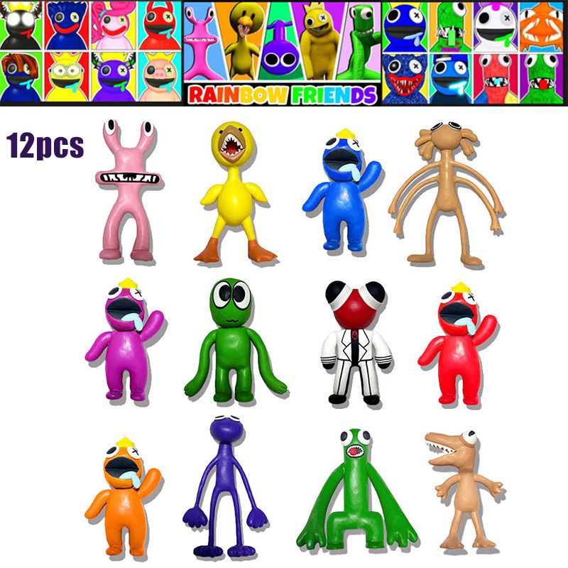 12pcs/Set Roblox Rainbow Friends Figure Toy Model Decoration Handmade Doll Kids Gift