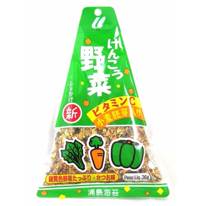 Tempero de arroz Japonês Furikake Urashima Triângulo Kenkou Yasai Verduras Legumes .´.