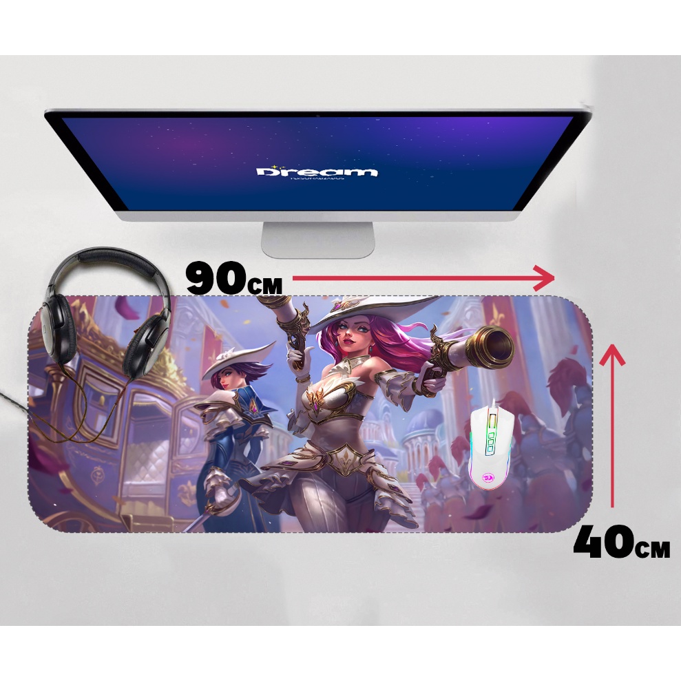 Mouse Pad Gamer Miss Fortune League of Legends LOL Extra Grande 90x40