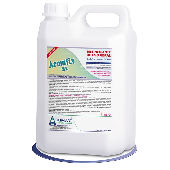 AROMFIX SL EUCALIPTO - DESINFETANTE LIMPADOR PRONTO USO - QUIMIART - 5 LITROS