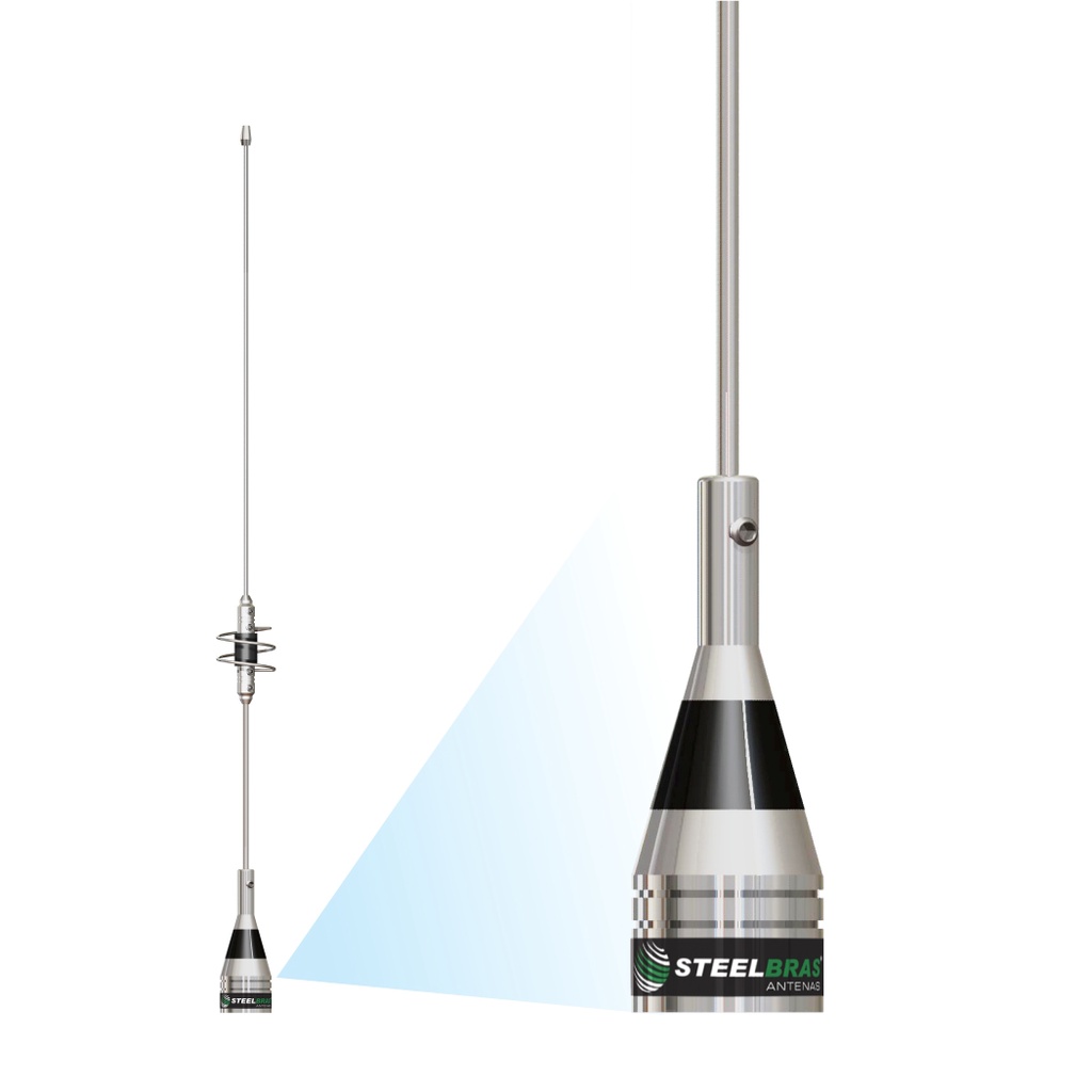 Antena Movel Dual Band Movel rádio baofeng UV-5R BF-777S 1/4 Vhf 5/8 Uhf Steelbras - Ap0188