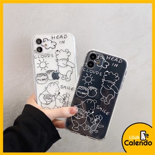 Capinha Flexível Transparente com Ursinho mais Famoso dos Cinemas Pooh Adequada para iPhone - 7/8/SE2020 | X/XR/XS Max | 11/12/13 Pro/14 15Pro Max | 12/13 Mini