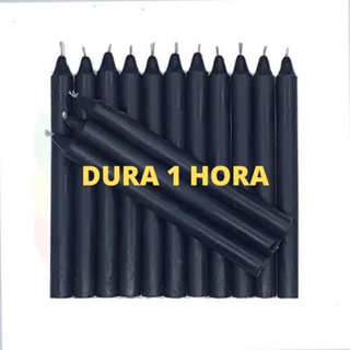 10 Unidades de Velas de Anjo de Guarda (Dura 1 hora 9cm x 1,0cm) Preta em Oferta na Shopee
