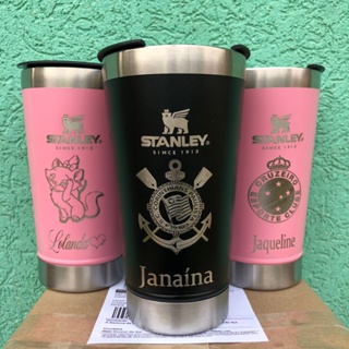 COPO TÉRMICO STANLEY COM TAMPA E ABRIDOR 473ML - BRANCOJvv Personalizados  JVV Personalizados em Barretos