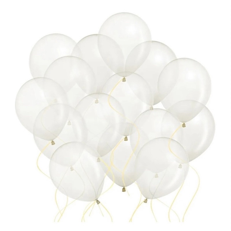 50 Unidades Balão Bexiga Transparente Número 8 Polegadas Cristal Para Festas pic pic