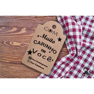 100 Tags Kraft Com muito Carinho pra você em Oferta na Shopee