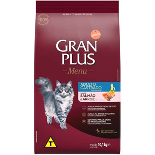 Ração GranPlus Menu Salmão e Arroz para Gatos Castrados Adultos 10,1kg